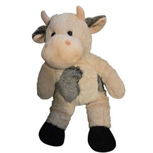 Teddy Mountain Cow Stuffed Plush Animal Barnyard Farm Black White Bessie Mae Moo